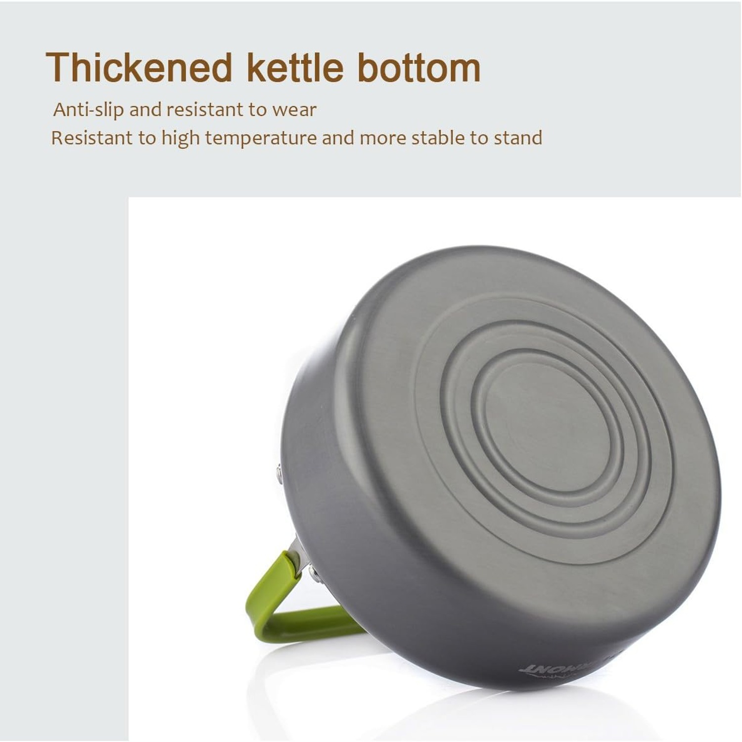 Overmont 1.2L Aluminium Hiking Kettle, detail view